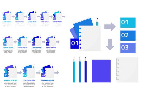 Beyond Notes: How the Note Taking Blue Infographic Chart Set Revolutionizes Information Design