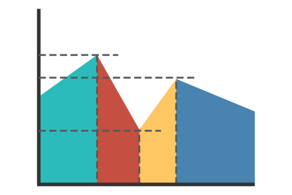 Color Area Chart Icon: The Visual Statistic Element