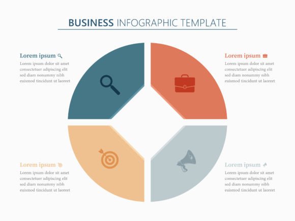 The Power of the Four Steps Square Business Infographic