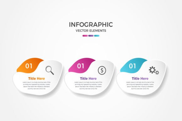 Three Steps Modern Business Infographic Template
